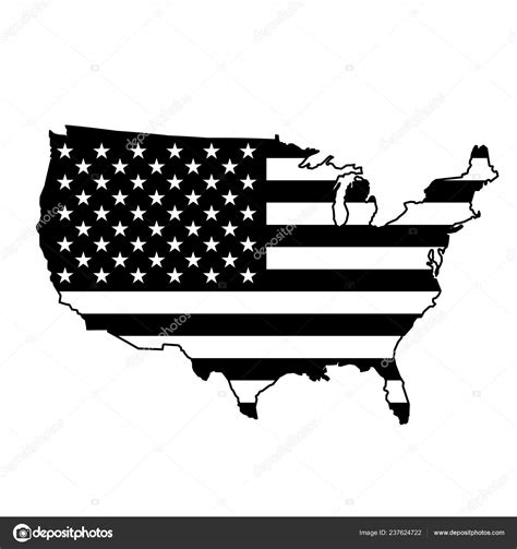 Usa Map With Flag