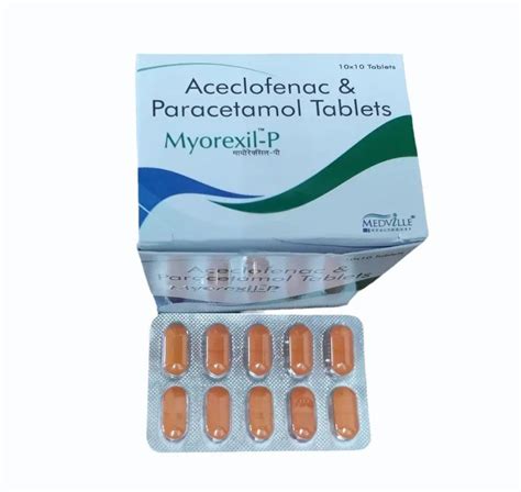 Myorexil P Aceclofenac Paracetamol Tablets Strength Mg At Rs