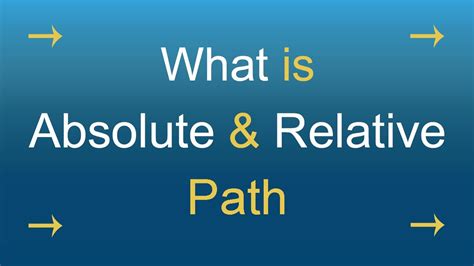 Difference Between Absolute And Relative Path Youtube