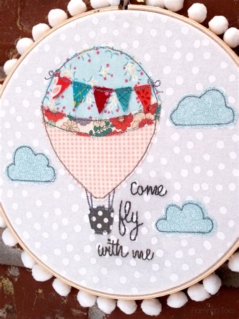 Come Fly With Me Hot Air Balloon Hoop Art