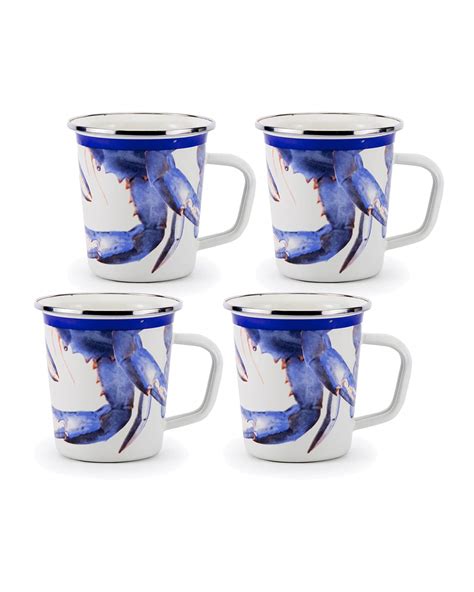 Golden Rabbit Crab House Latte Mugs Set Of 4 Horchow