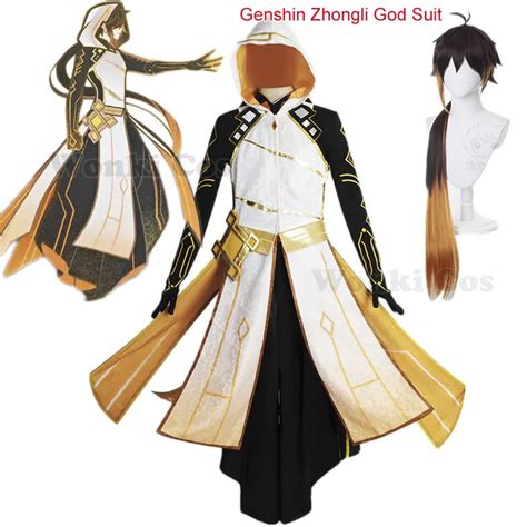 Buy Game Genshin Morax Zhongli Cosplay God Suit Costume Liyue Zhong Li