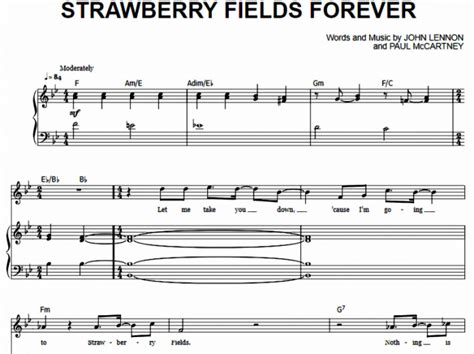 The Beatles Strawberry Fields Forever Free Sheet Music Pdf For Piano The Piano Notes