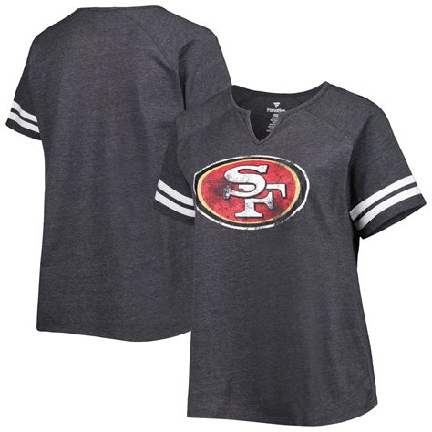 Women's Fanatics Branded Heather Charcoal San Francisco 49ers Plus Size ...