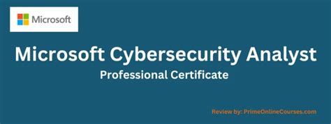 Microsoft Cybersecurity Analyst Professional Certificate Prime Online