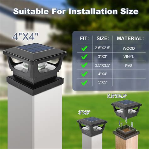 2 8pack Led Solar Post Lights Outdoor Garden Fence Deck Cap Waterproof 3x3 4x4