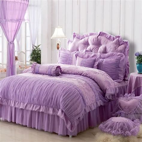 Lace Princess Duvet Cover Set Queen King 4 6pcs Ruffles Bedclothes Bed