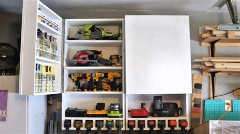 How To Make A Tool Storage Cabinet With Charging Station Youtube