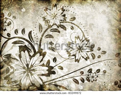 Old Paper Floral Pattern стоковая иллюстрация 83249872 Shutterstock