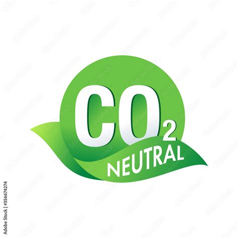 Co Neutral Stamp Zero Carbon Dioxide Emissions Logo For Eco Friendly