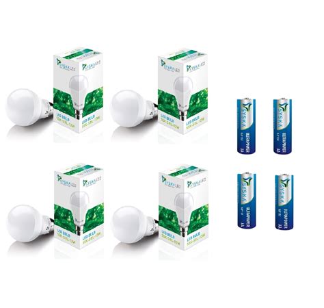 Syska Srl W Standard B Led Bulb With Free Aa Battery White