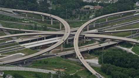 48k Stock Footage Aerial Video Of Light Traffic On Interstate 95 And