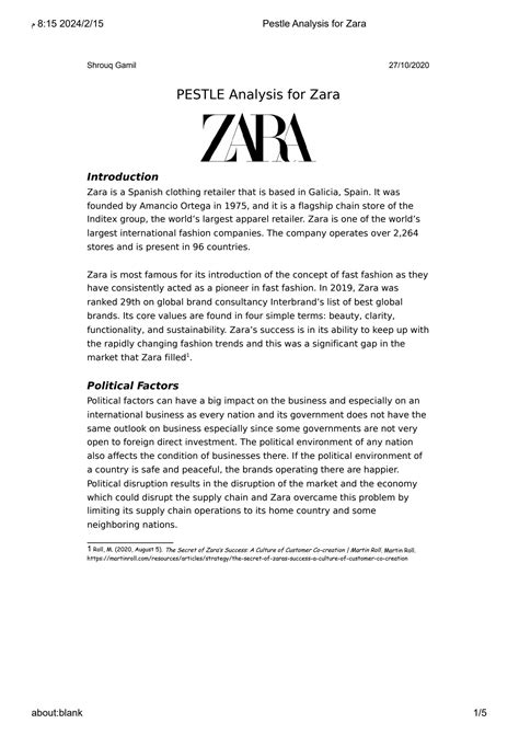 Solution Pestle Analysis For Zara Studypool