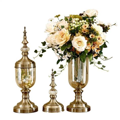 Blumenvase Bronze Hohe Glasvasen Dekovase Bonbonglas Tapletop Vasen Dekorationen Wohnzimmer