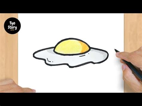 How To Draw A Fried Egg Easy Drawing Tutorial Youtube