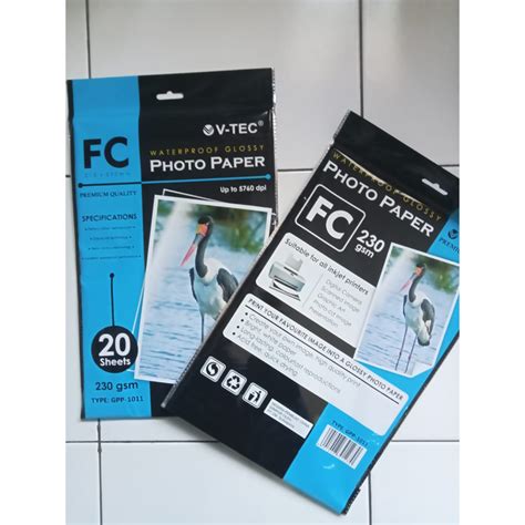 Jual Kertas Foto V Tec Glossy F Gsm Shopee Indonesia