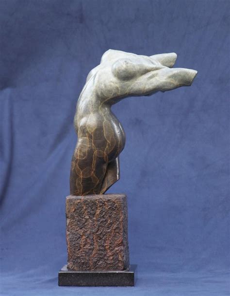 Female Torso Fragment Sculpture Cast Bronze In Bronzen