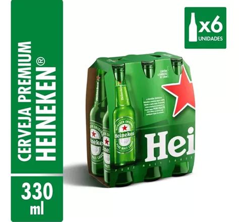 Cerveja Heineken Premium Garrafa 6 Long Neck 330ml Promoçao à Venda Em