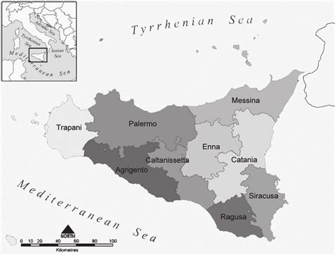 Sicily Provinces Map