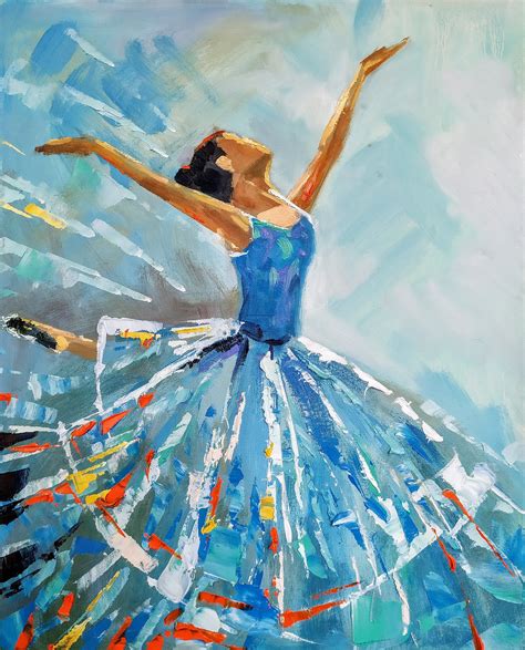 Ballet Dancer Painting Ballet Art Ballerina Wall Art Dancer Oil ...