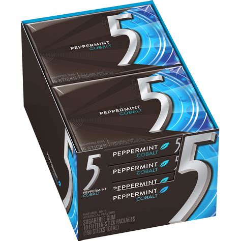 5 Gum Cobalt 5 Peppermint Sugar-free Gum - Peppermint - Individually ...