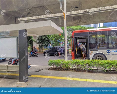 Halte Bus Transportation Transjakarta Indonesia Editorial Stock Image ...