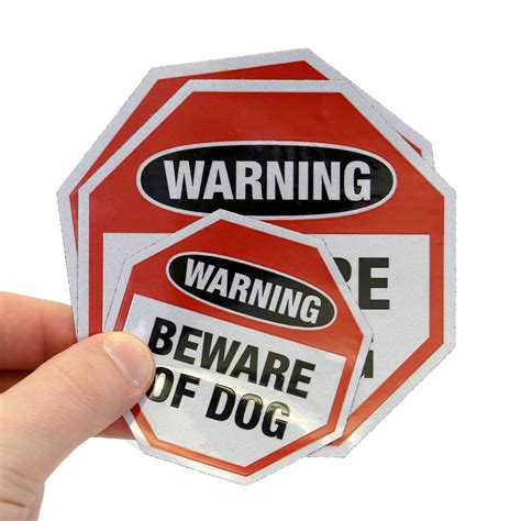 Warning Beware Of Dog Label Set Octagon Sku Lb 4110