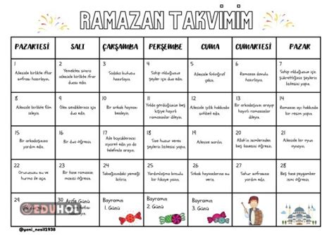 Ramazan Etkinlik Takvimi Eduhol Etkinlik İndir Oyun Oyna Test Çöz