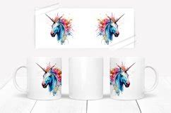 Watercolor Unicorn Sublimation Mug Wrap Unicorn Mug Pngs