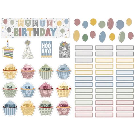 Classroom Cottage Happy Birthday Mini Bulletin Board Set Pieces