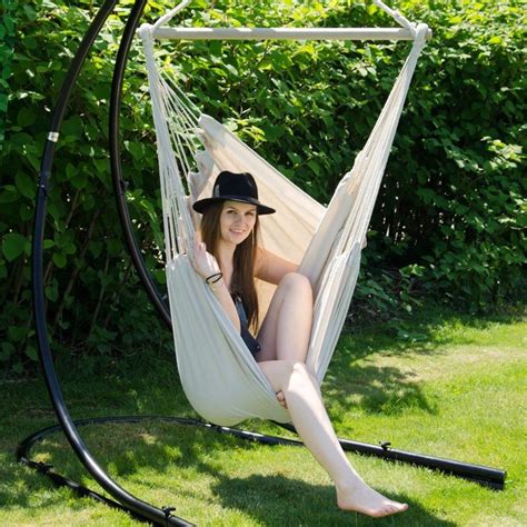 Patio Backyard Hammock Swing with Steel Stand - Hanging Hammock and ...