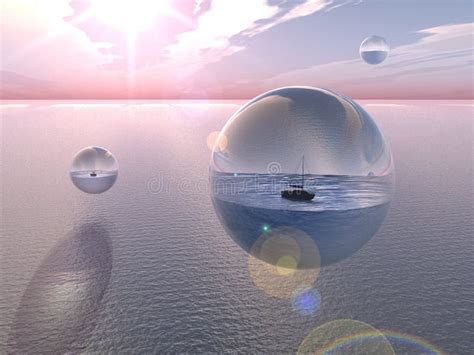 Bubble Oceans stock illustration. Illustration of horizon - 904790