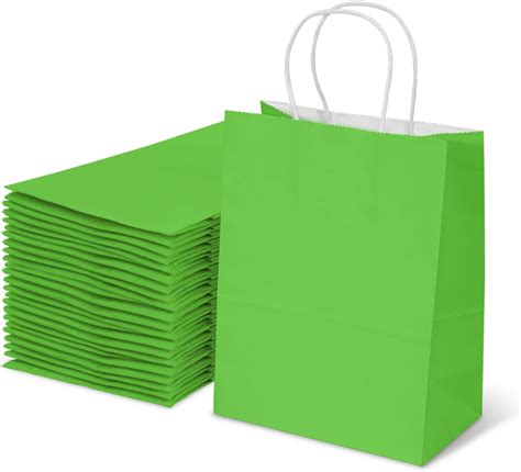 Amazon TOWRAP Green Gift Bags 50Pcs 10x5x13 Inch Kraft Paper Bags