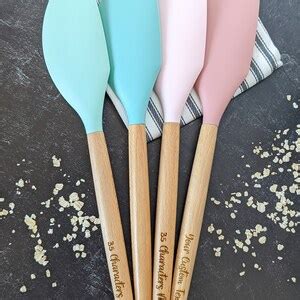 Engraved Spatula Silicone Spatula Wooden Utensils Baking Gifts