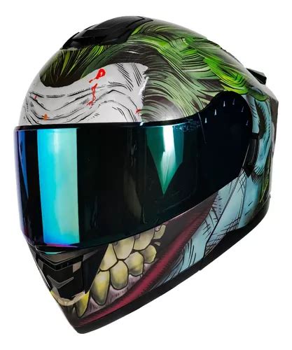 Casco Kov Dc Comics Zero Joker Abatible Luz Led Certificado