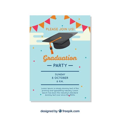 Pretty Graduation Party Brochure Vector Free Download