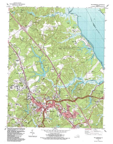 Williamsburg Topographic Map 124000 Scale Virginia