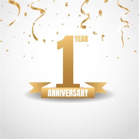 Year Gold Anniversary Logo Design Vector Illustration Vector