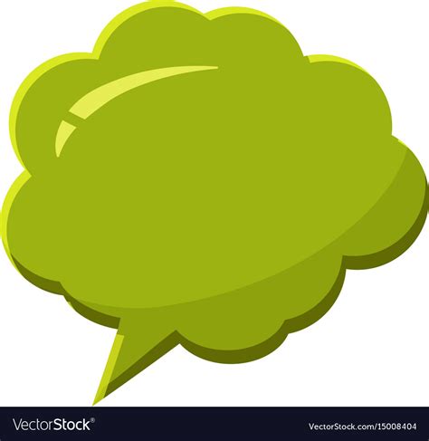 Green Speech Bubble Icon Cartoon Style Royalty Free Vector