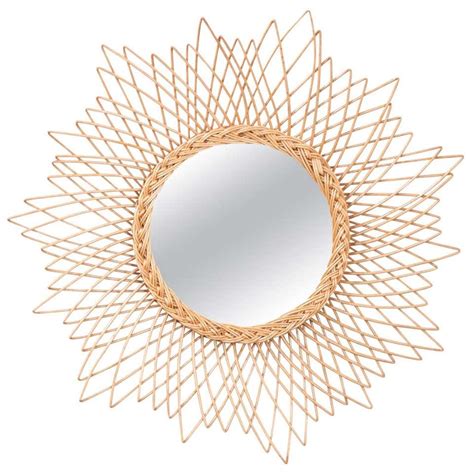 English Vintage Rattan Sunburst Mirror At 1stdibs Rattan Starburst