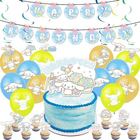 Cinnamoroll Decoración 30pcs Globos De Cumpleaños Cinnamoroll Suministros De Fiesta De