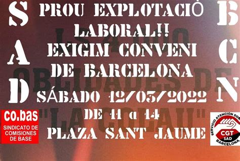 12 de marzo BCN SAD en lluita Prou explotació laboral Exigim