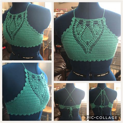 Crochet Festival Halter Top Done In A Pineapple Stitch R Crochet