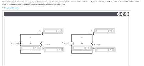 Solved Using The Two Circuits Below Calculate I V Chegg