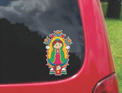 Set 2 PCS Our Lady Of Guadalupe Virgencita Cartoon Decals Stickers