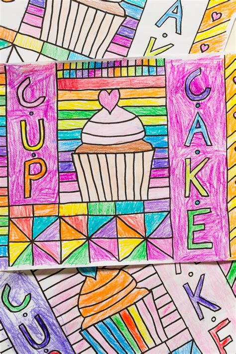 How to Draw Your Own Cupcake Coloring Sheet