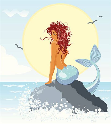 Mermaid On Rock Illustrations Royalty Free Vector Graphics And Clip Art