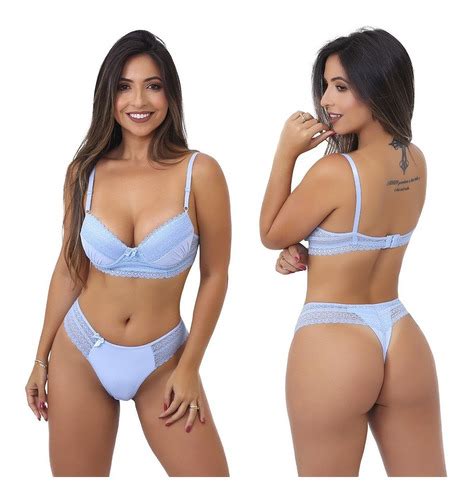 Conjuto Lingerie Luxo Fio Duplo C Bojo Poliamida Parcelamento Sem Juros