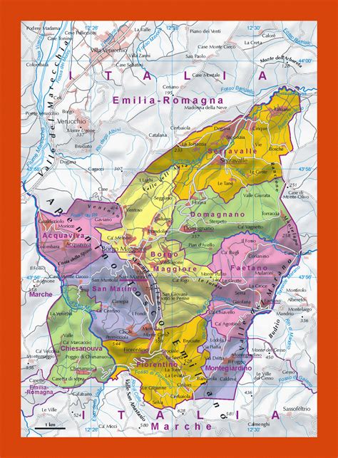 Administrative map of San Marino | Maps of San Marino | Maps of Europe