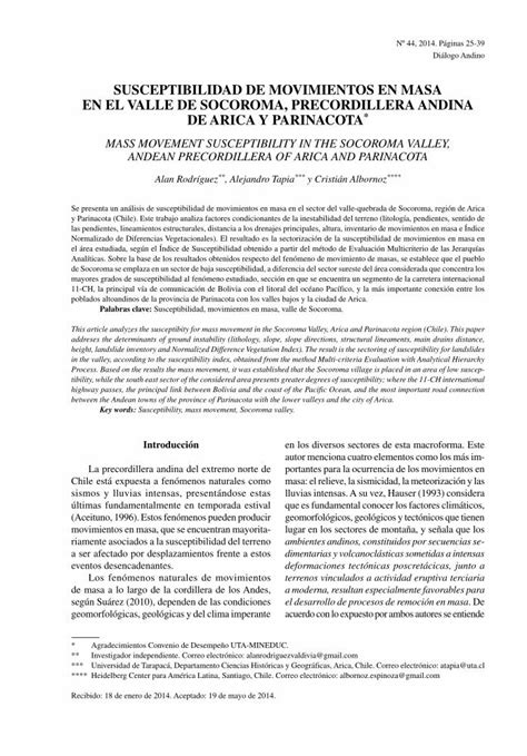 Pdf Susceptibilidad De Movimientos En Masa En Susceptibilidad De